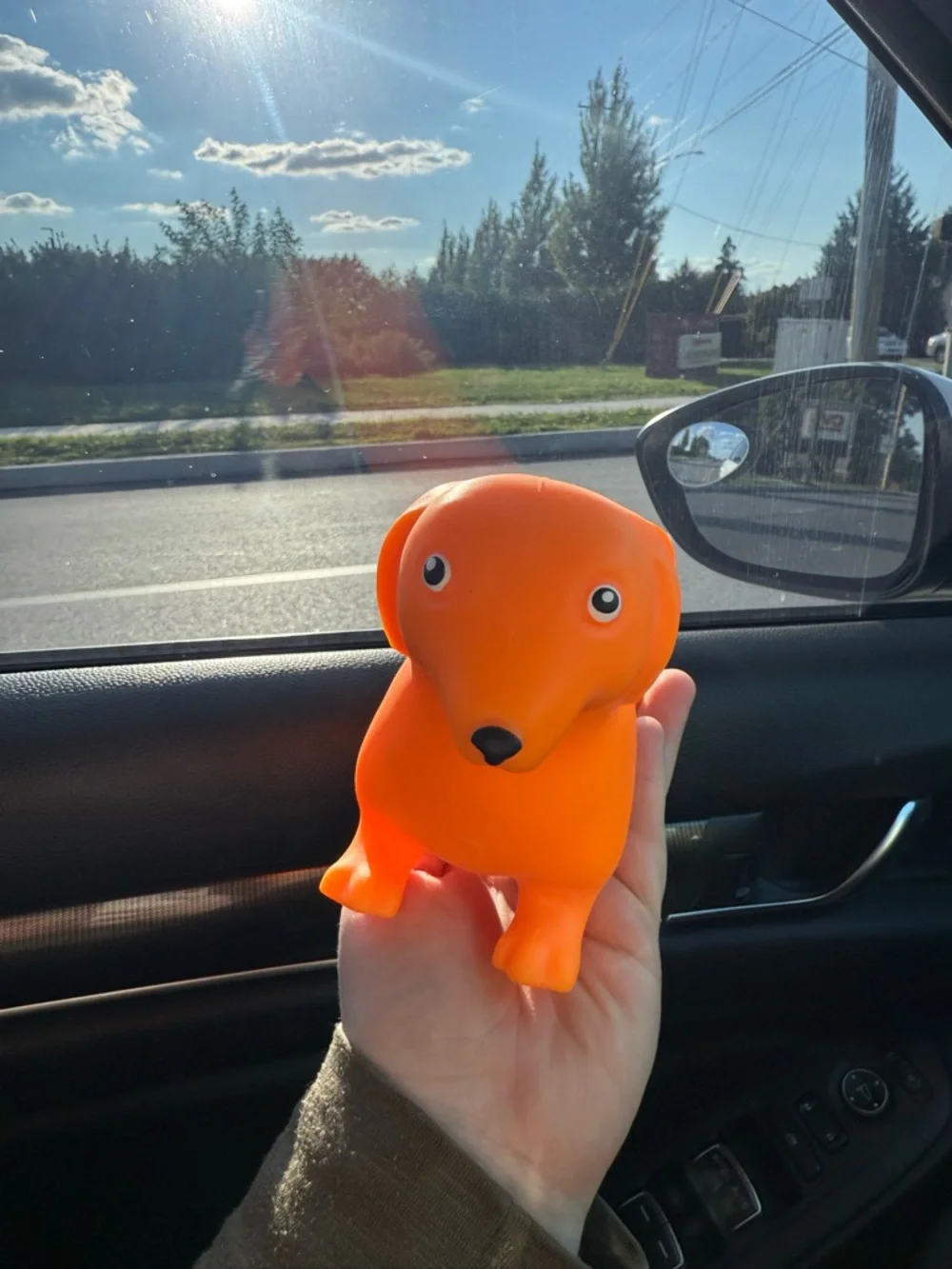 Squeeezy Jumbo Orange Weiner Dog Pup Daschund Squishy